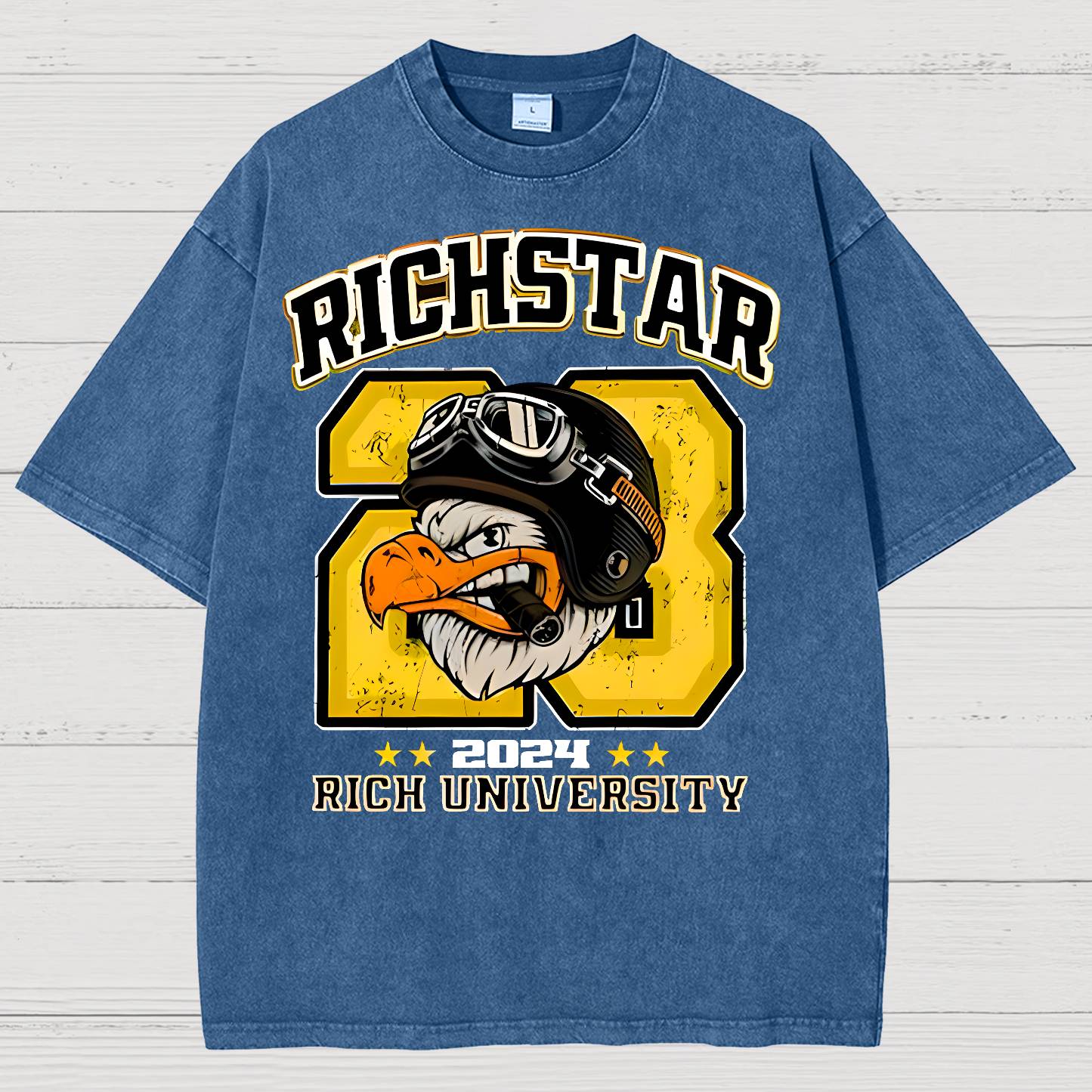 Rich Star Graphic Print Vintage Distressed T-shirt