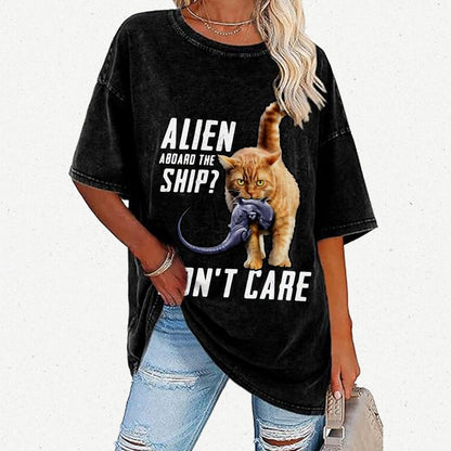 Top Cat Alien Aboard The Ship Don’t Care Vintage Distressed T-shirt