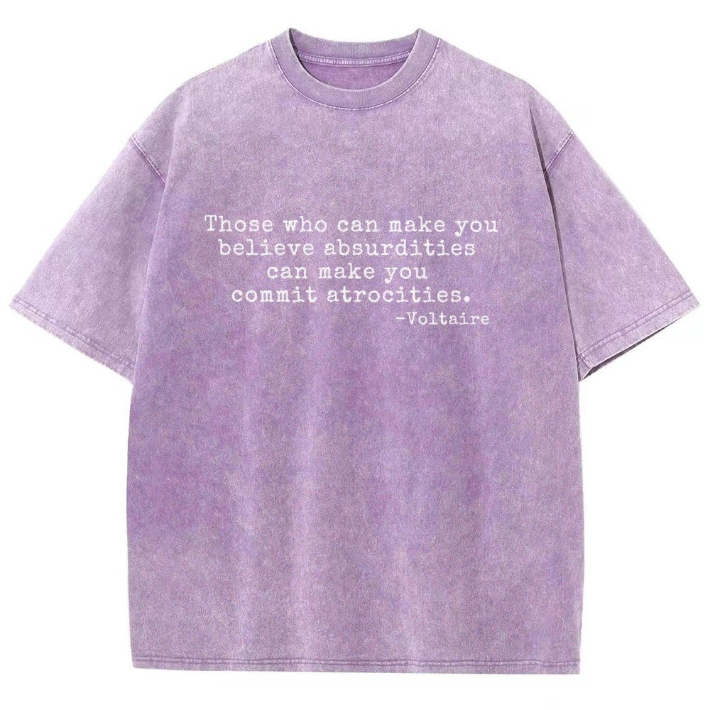 Voltaire Quote: Anti-Violence Politics Vintage Distressed T-shirt 2602000182