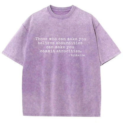Voltaire Quote: Anti-Violence Politics Vintage Distressed T-shirt 2602000182