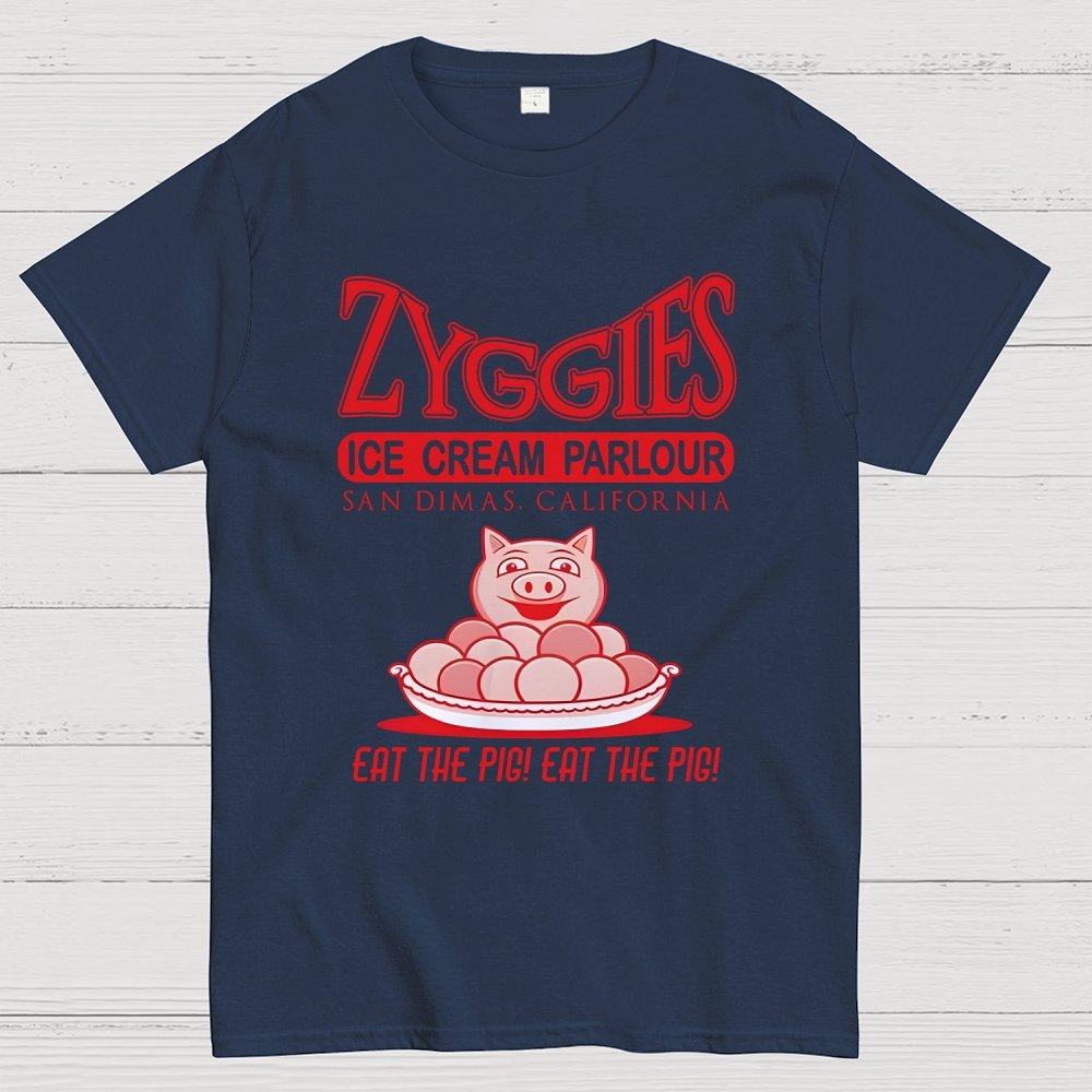 Eat the Pig at Frosty's Ice Cream Parlour Ringer Unisex Geek T-Shirt