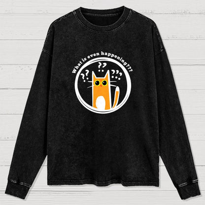 What Is Even Happening Washed Long Sleeve Tee