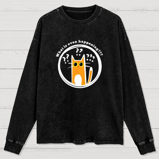 What Is Even Happening Washed Long Sleeve Tee