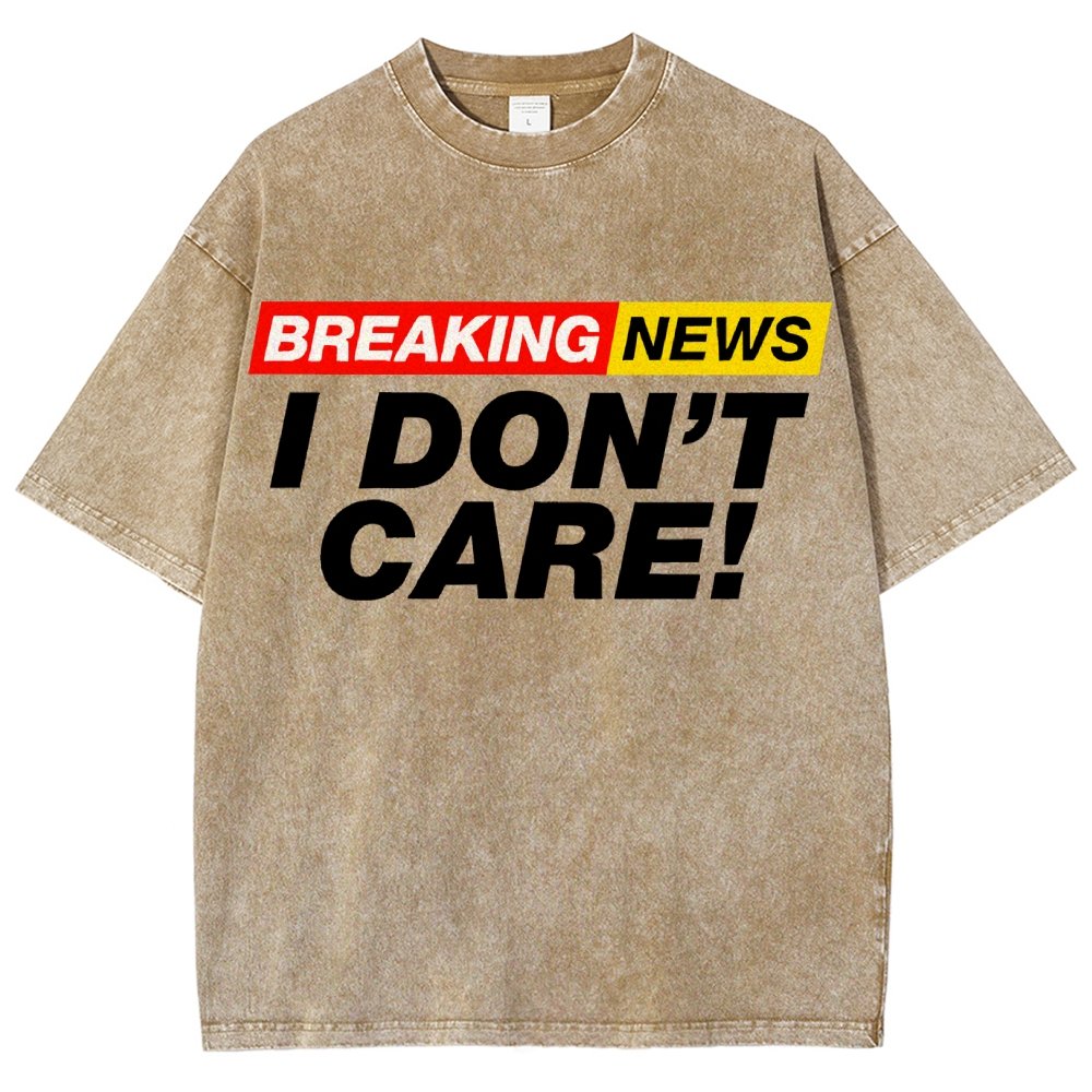 Breaking News  I Don't Care Vintage Distressed T-shirt