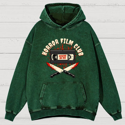 Horror Film Club Vintage Distressed Hoodie