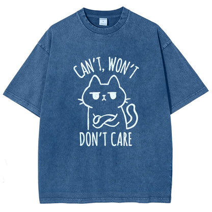Can't Won't Don't Care Vintage Distressed T-shirt