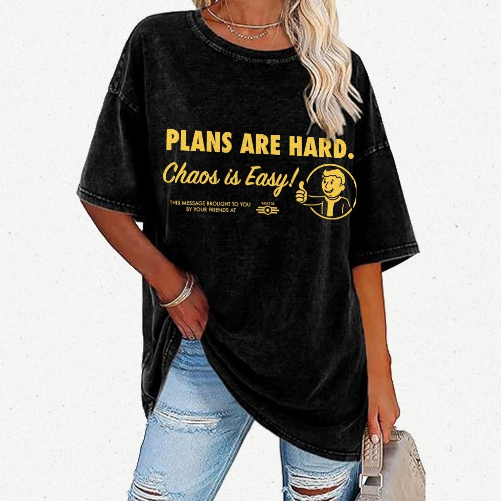 Chaos is Easy Vintage Distressed T-shirt