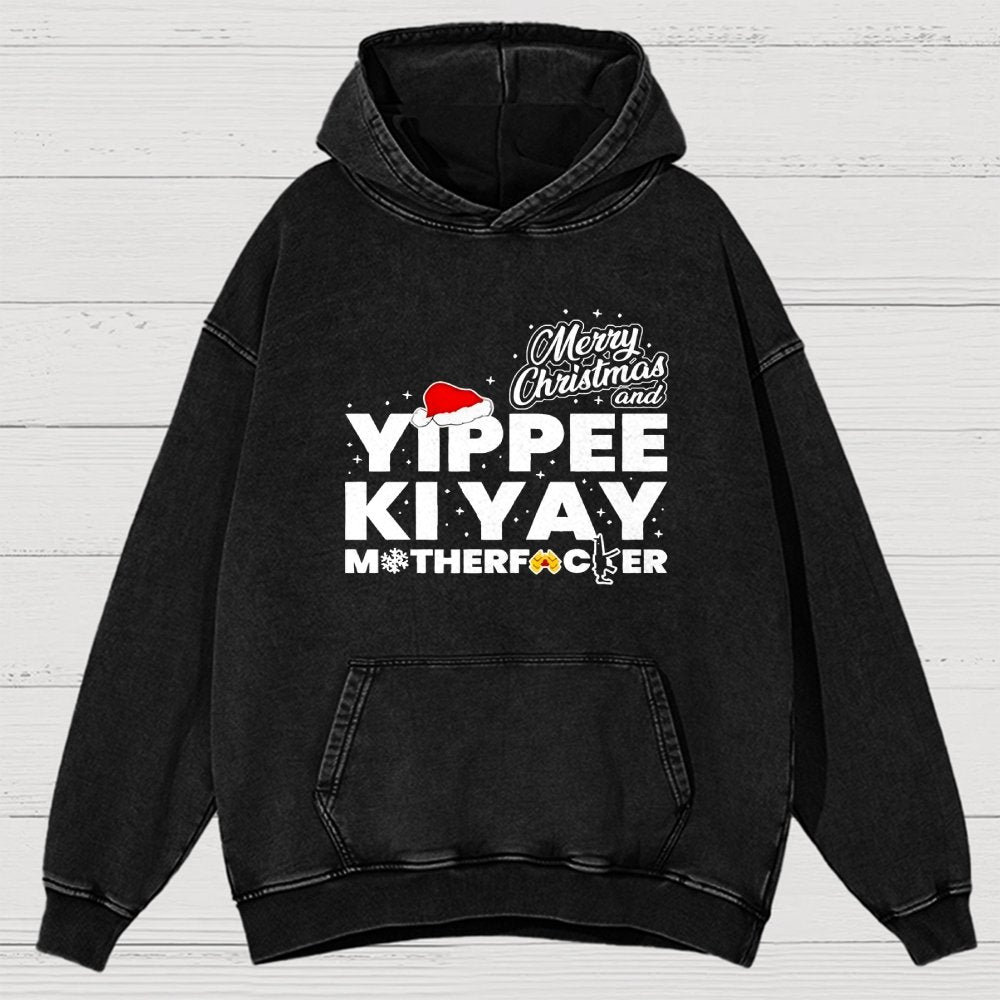 Merry Christmas And Yippee Ki Yay Motherfucker Vintage Distressed Hoodie