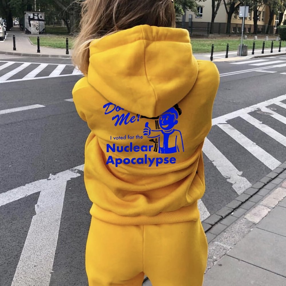 I Voted for the Apocalypse Printed Back Unisex Cotton Hoodie