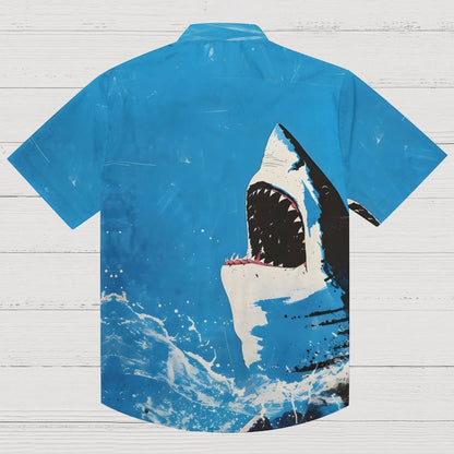 Shark Art Printed Geek Hawaiian Shirt