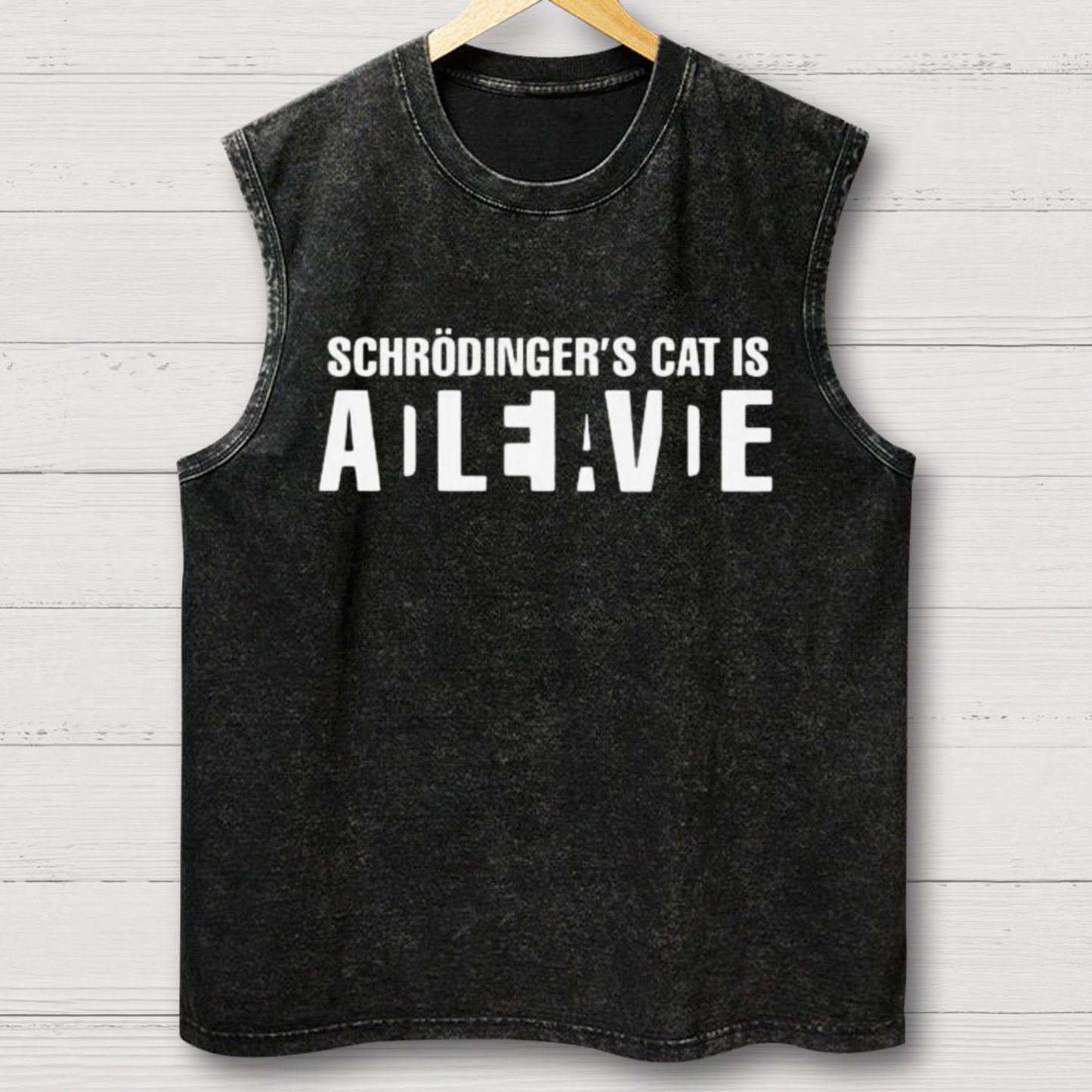 Schrodinger's Сat Science Vintage Distressed Washed Tank