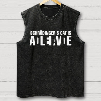 Schrodinger's Сat Science Vintage Distressed Washed Tank