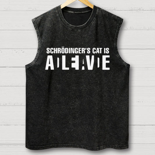 Schrodinger's Сat Science Vintage Distressed Washed Tank