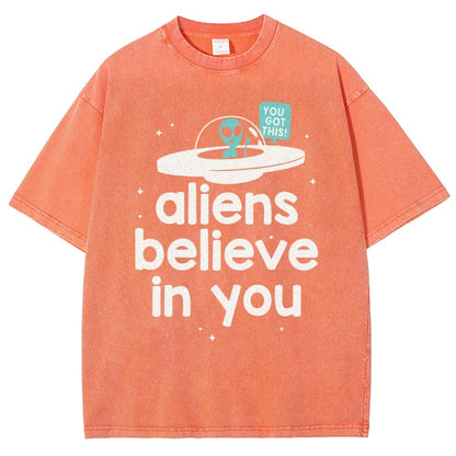 Mystery Creatures Believe In You Vintage Distressed T-shirt