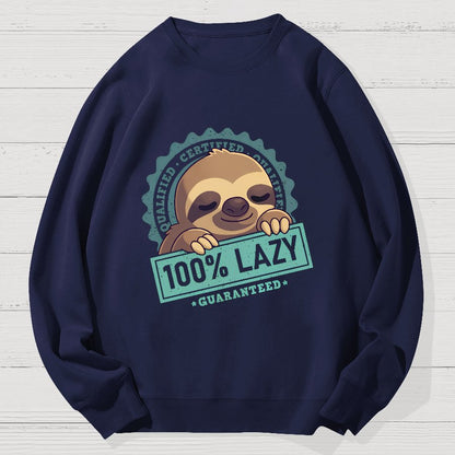 100% Lazy Sloth Geek Cotton Sweatshirt
