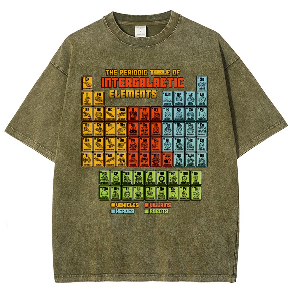 The Periodic Table of Intergalactic Elements Vintage Distressed T-shirt