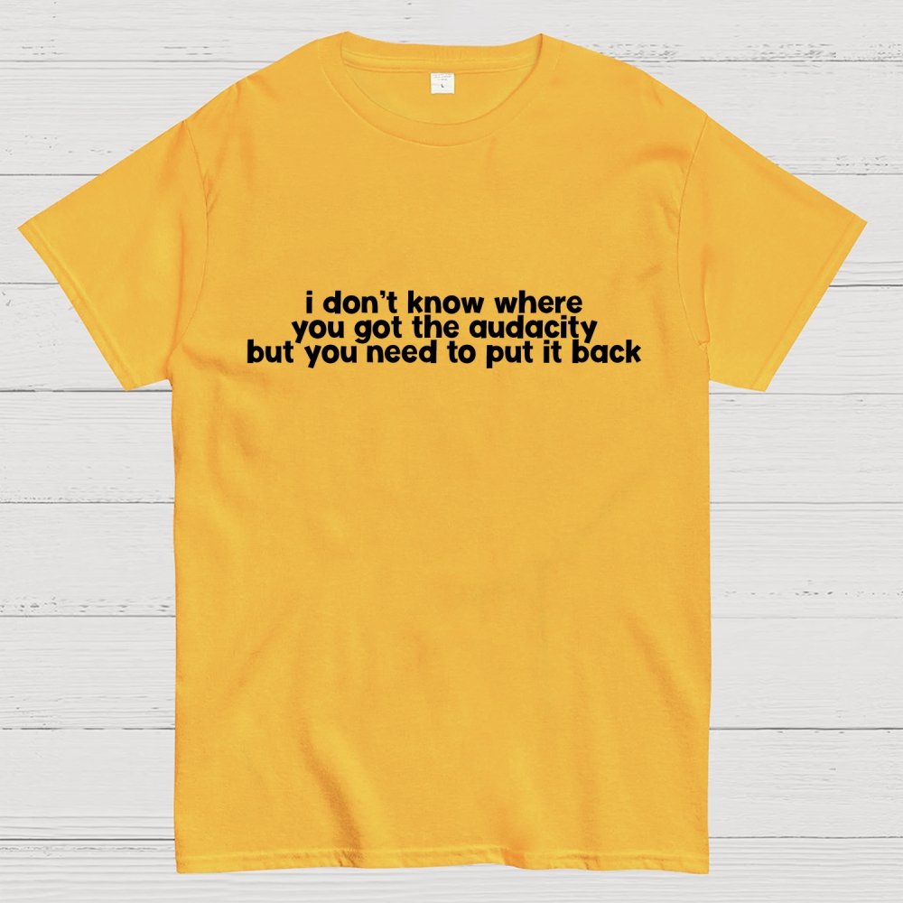 I Don't Know Where You Got The Audacity Geek T-Shirt