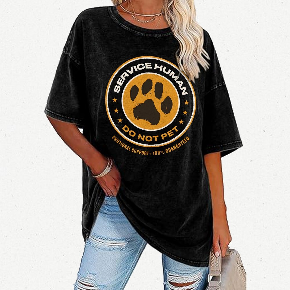 Service Human Do Not Pet Vintage Distressed T-shirt