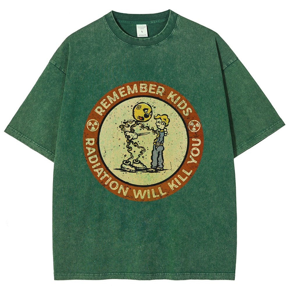 Vintage Radiation Warning Vintage Distressed T-shirt