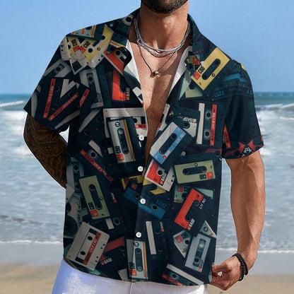 Vintage Audio Cassette Art Print Geek Hawaiian Shirt