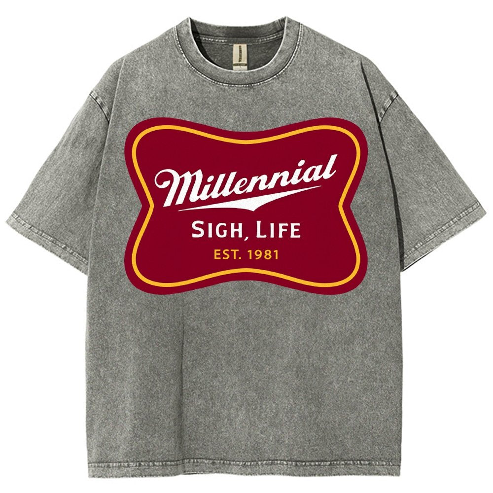 Millennial Sigh Life Vintage Distressed T-shirt