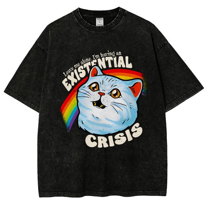 Existential Crisis Cat Vintage Distressed T-shirt
