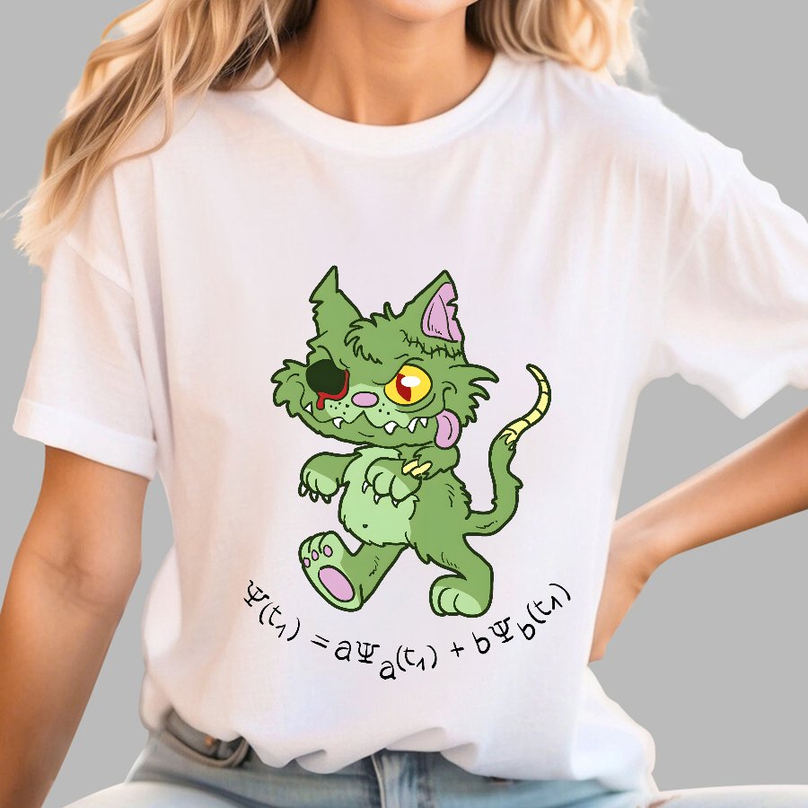 Schrödinger's Zombie Cat Geek T-Shirt