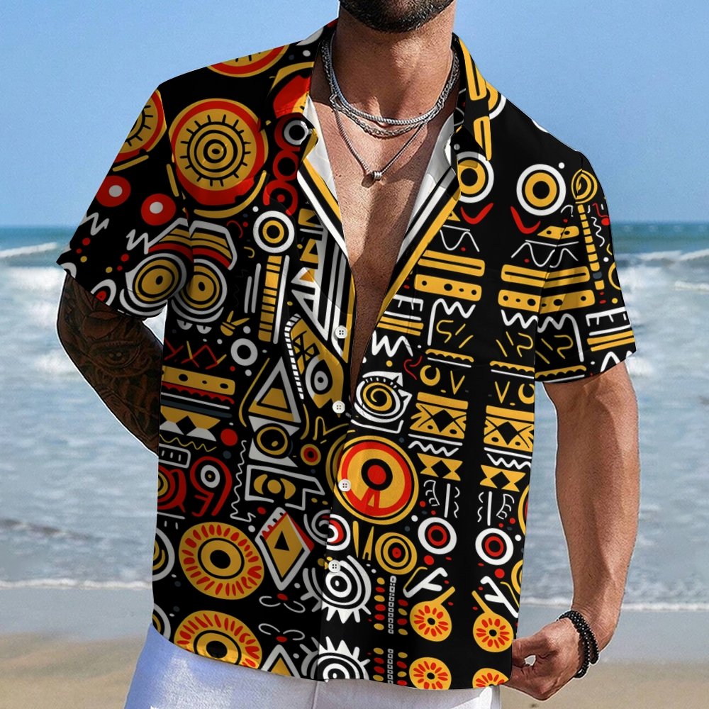 Retro Graffiti Art Print Geek Hawaiian Shirt