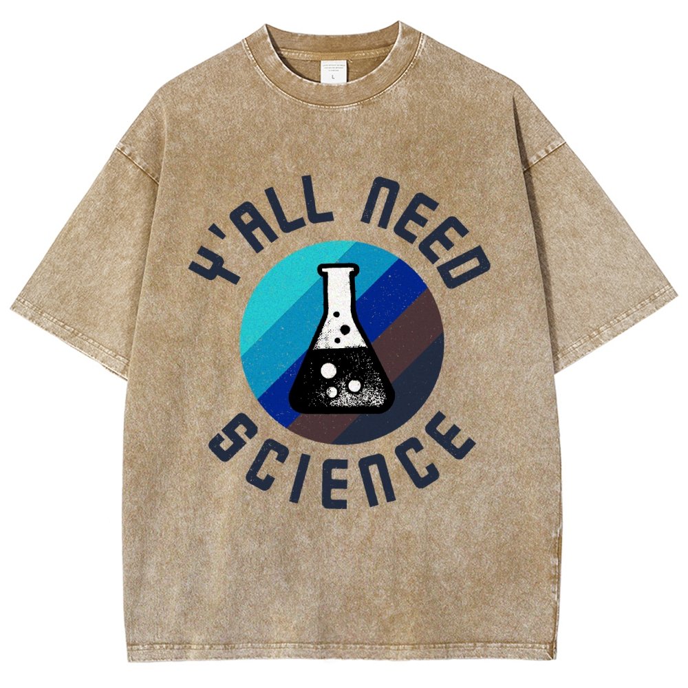 Y'all Need Science Chemistry Biology Physics Vintage Distressed T-shirt