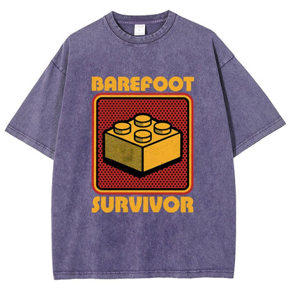 Foot Brick Survivor Vintage Distressed T-shirt