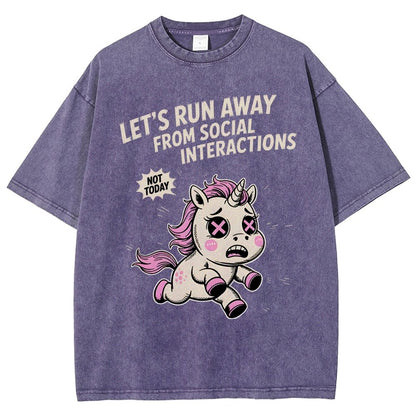 Let's Run Away Vintage Distressed T-shirt