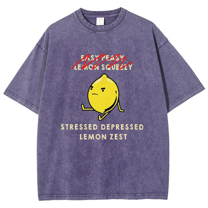 Stressed Depressed Lemon Zest Vintage Distressed T-shirt