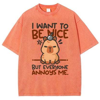 Capy Wants To Be Nice Vintage Distressed T-shirt