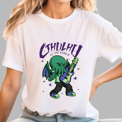 Cthulhu Playing Guitar Geek T-Shirt