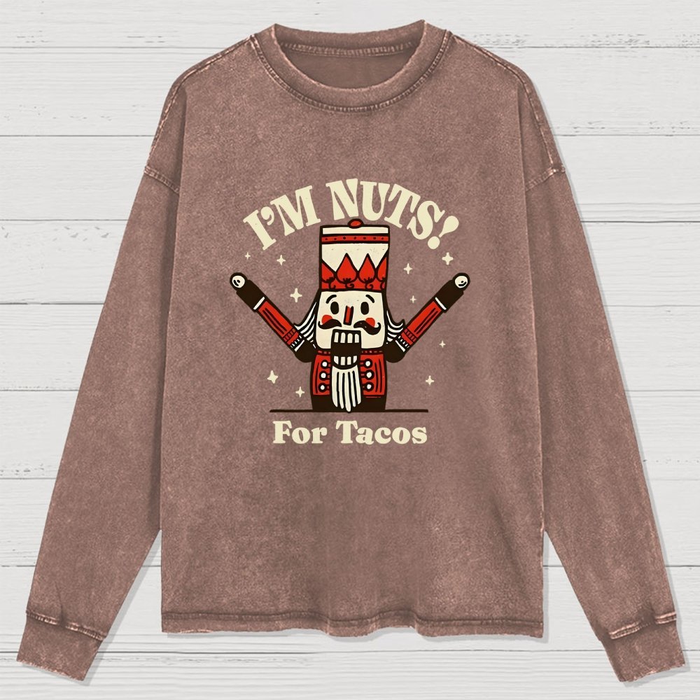 Nuts for Tacos Washed Long Sleeve Tee