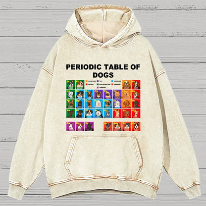 Periodic Table of Dogs  Dog Lover  Funny Science Vintage Distressed Hoodie