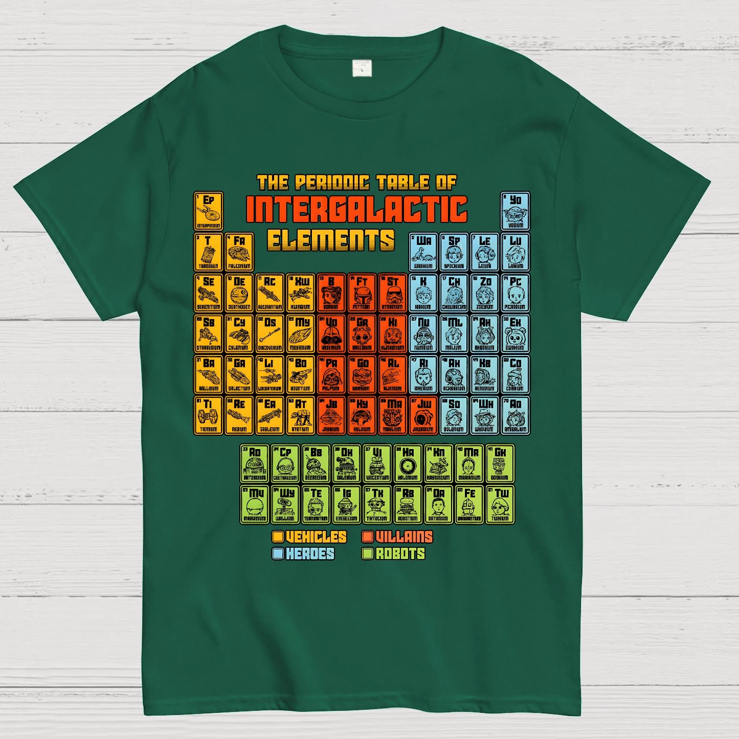 The Periodic Table of Intergalactic Elements Geek T-Shirt