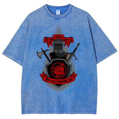 Never Give Up Vintage Distressed T-shirt