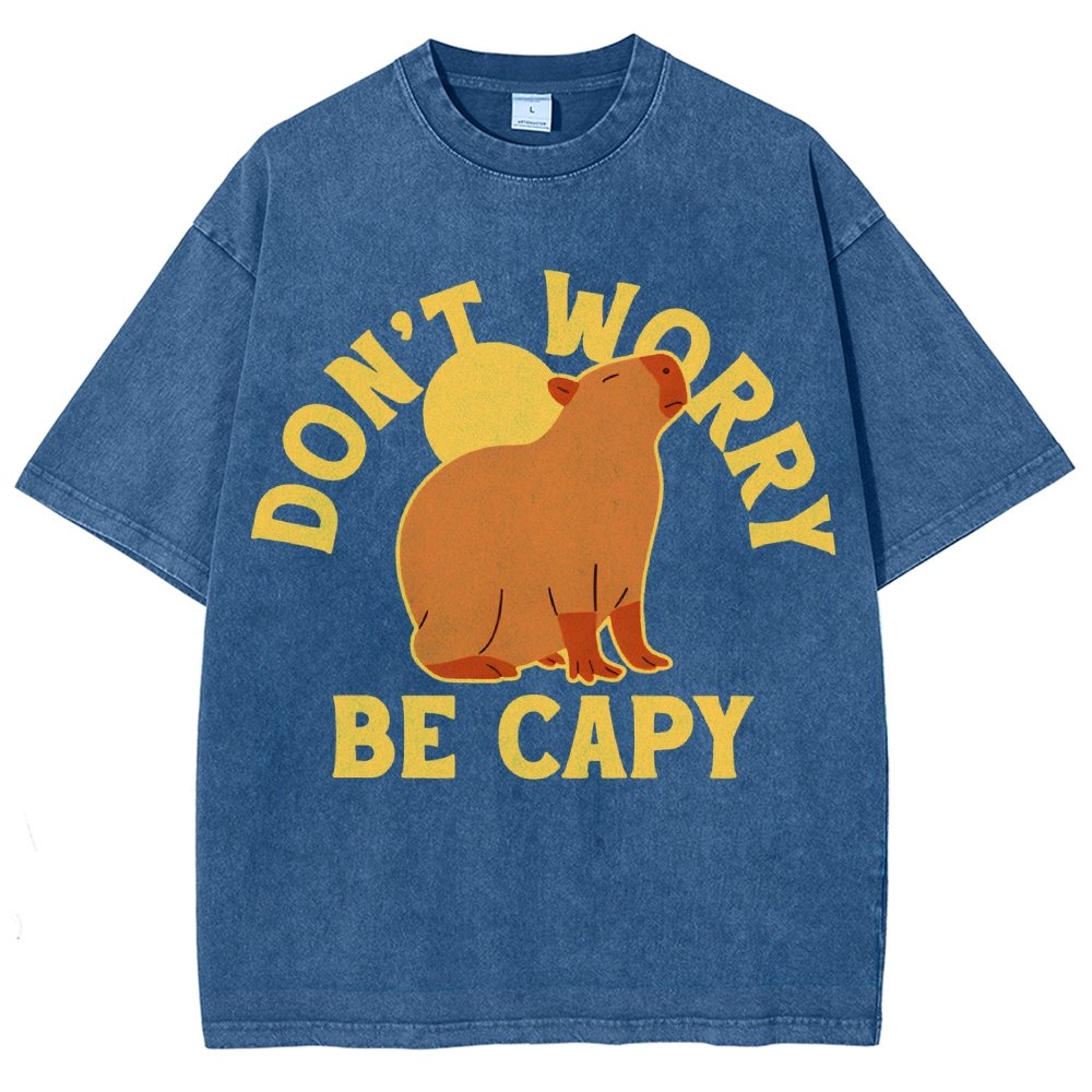 Don't Worry Be Capy Vintage Distressed T-shirt