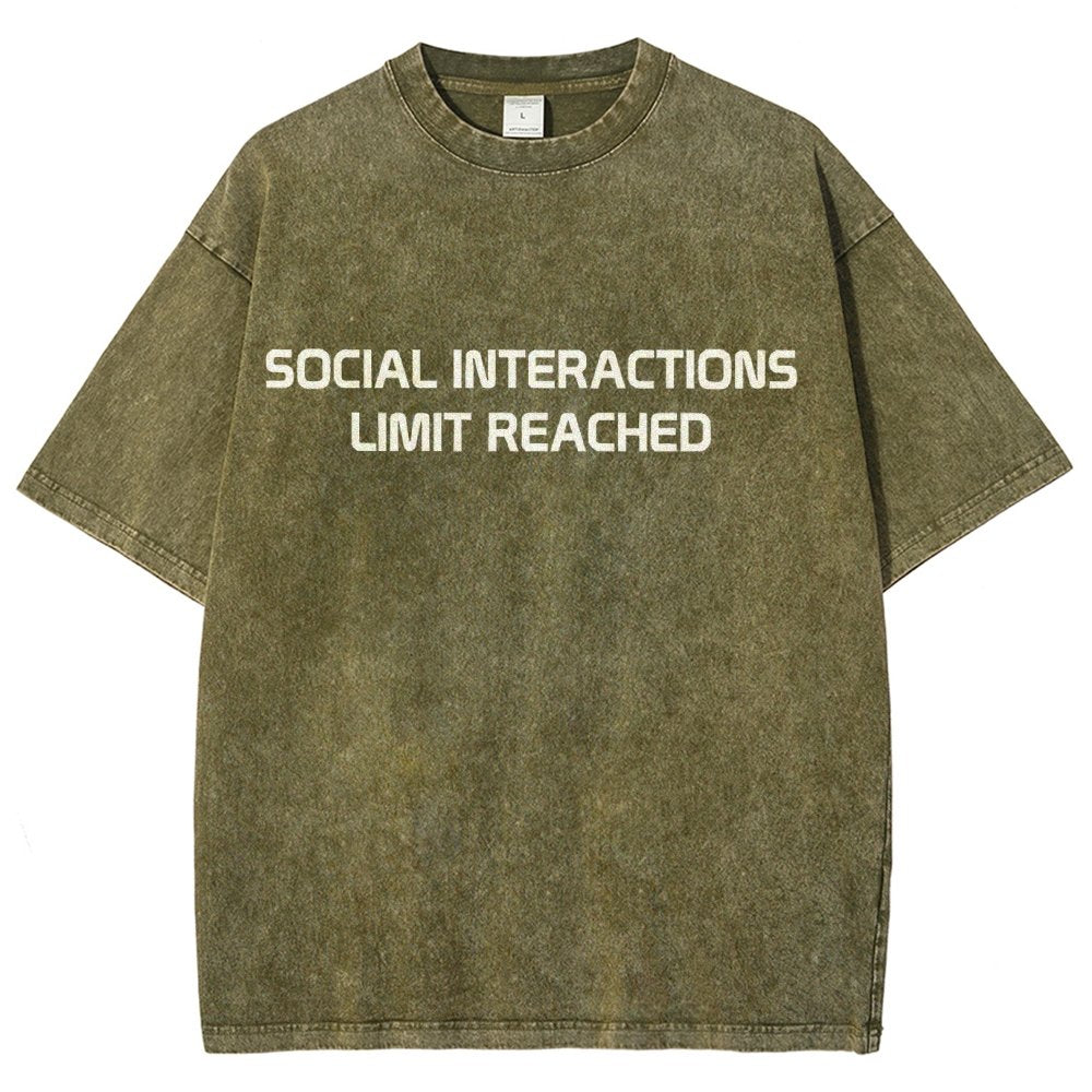 Social Interactions Limit Reached Vintage Distressed T-shirt