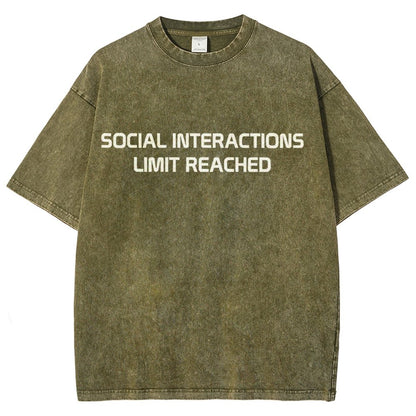 Social Interactions Limit Reached Vintage Distressed T-shirt