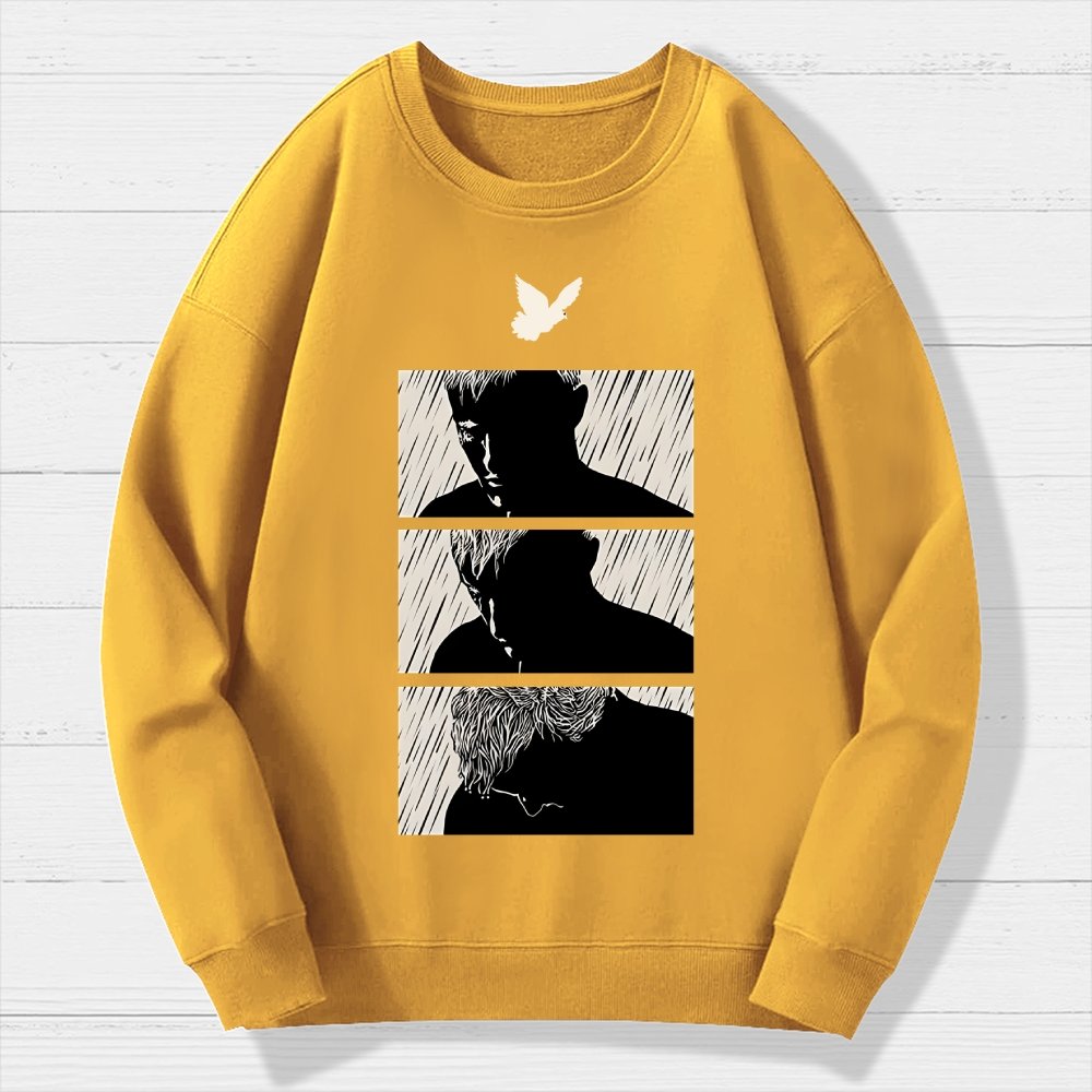 Ending White Geek Cotton Sweatshirt
