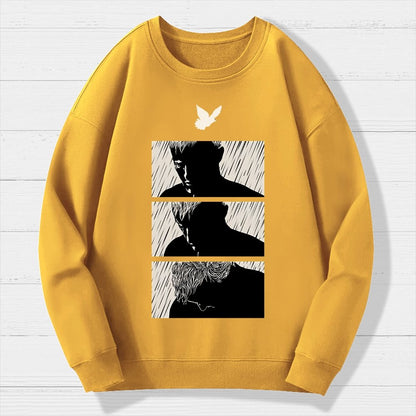 Ending White Geek Cotton Sweatshirt
