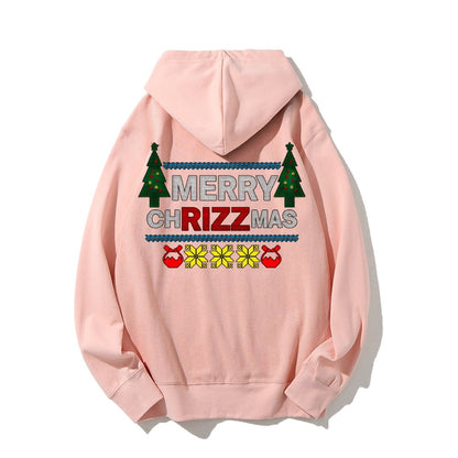 MERRY CHRIZZMAS Printed Back Unisex Cotton Hoodie