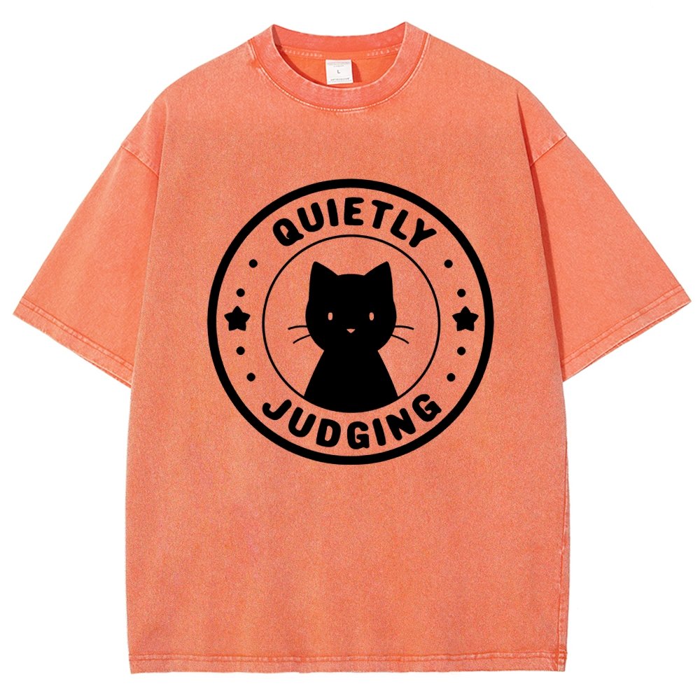 Quietly Judging Cat Vintage Distressed T-shirt