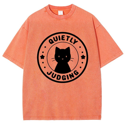 Quietly Judging Cat Vintage Distressed T-shirt