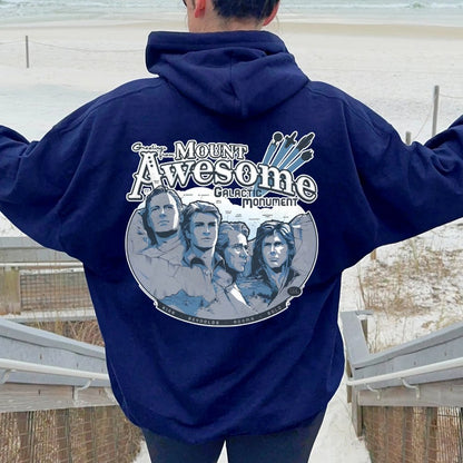 Mt. Awesome Printed Back Unisex Cotton Hoodie