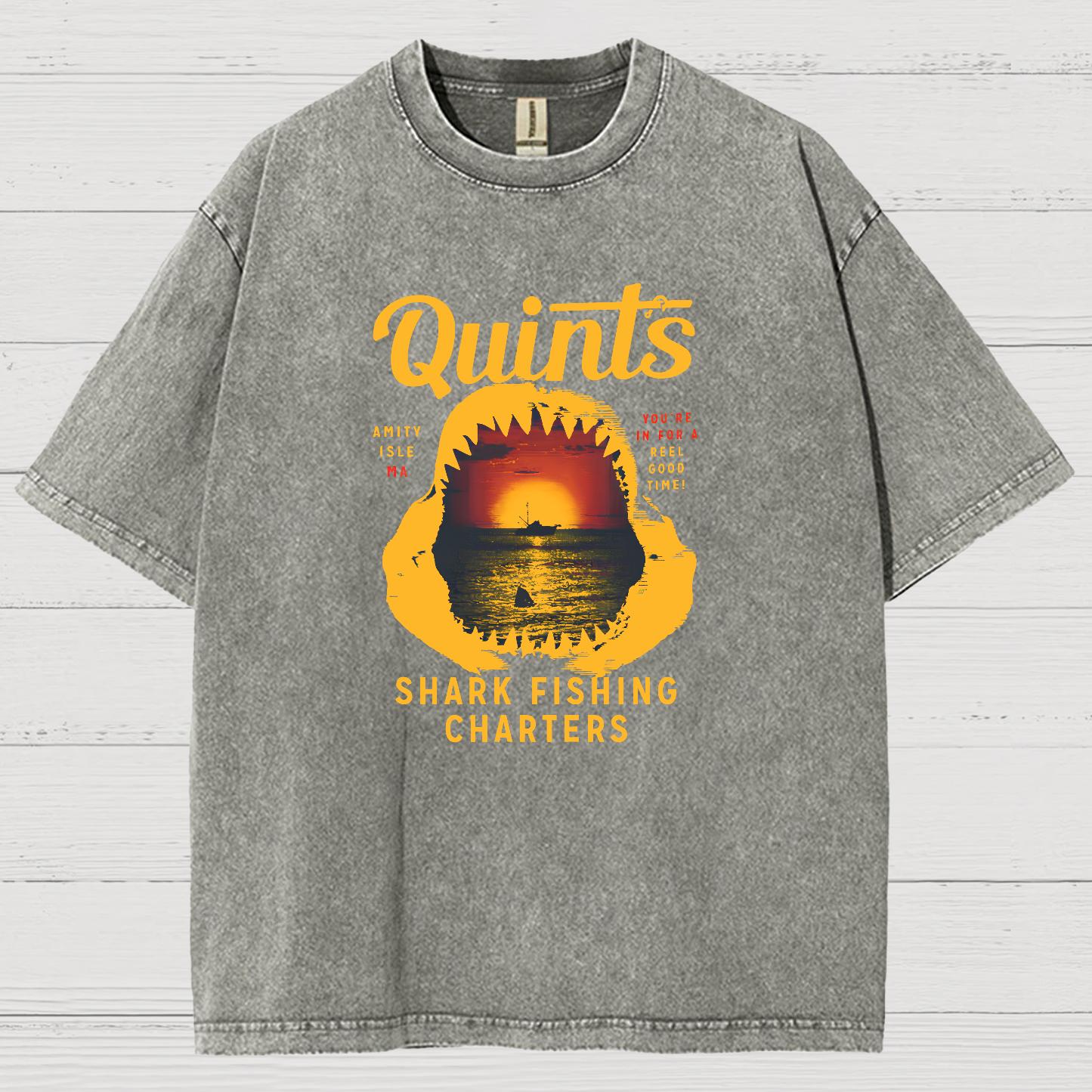 Captain's Shark Fishing Charters Vintage Distressed T-shirt