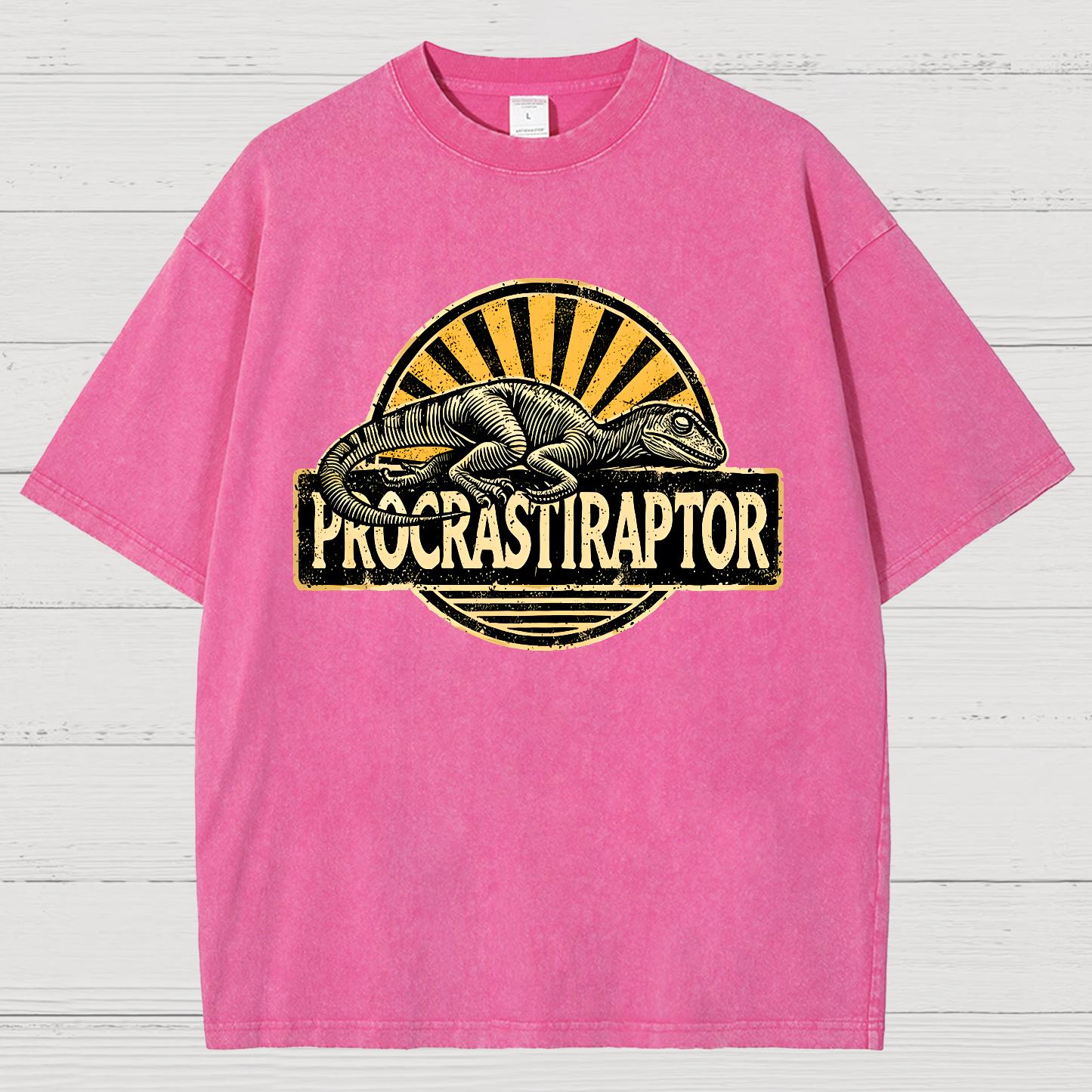 Procrastiraptor Vintage Distressed T-shirt
