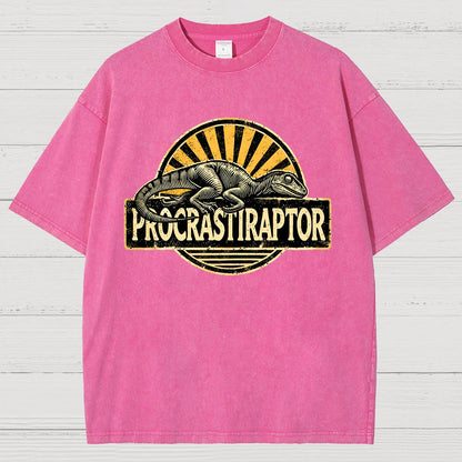 Procrastiraptor Vintage Distressed T-shirt